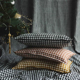 LIN VICHY - CURRY Gingham Lumbar Pillow 12 x 20 - Holistic Habitat 