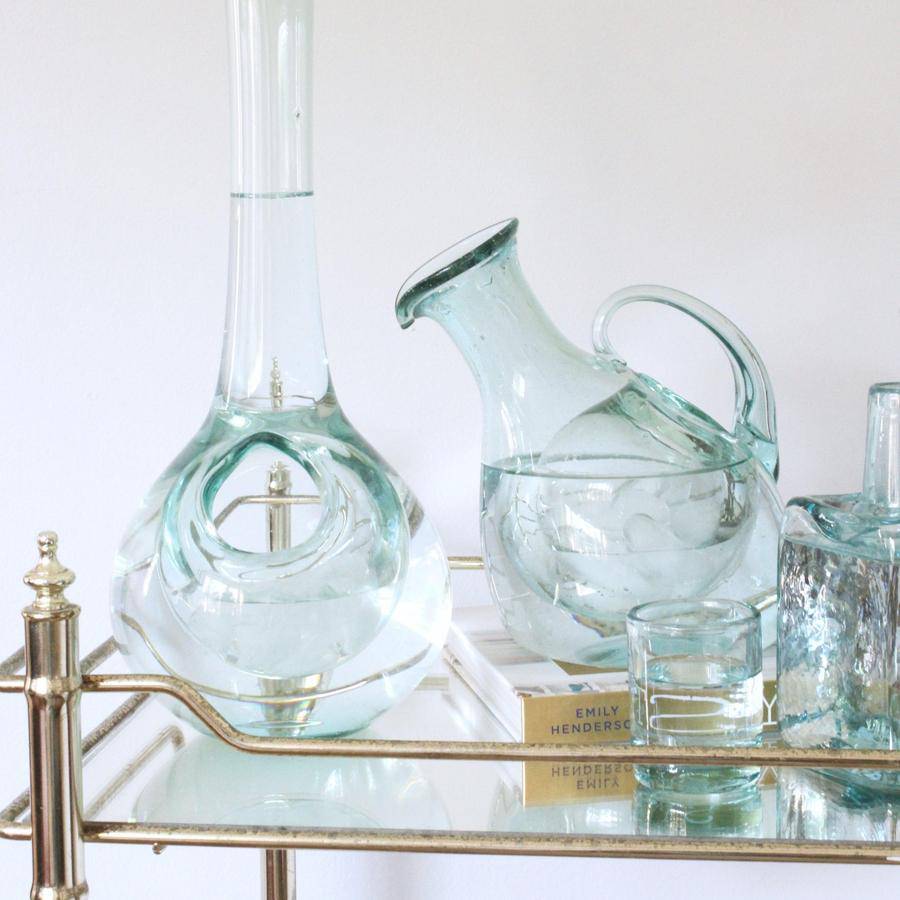 Hand Blown Glass Decanter with Ice Pocket - Holistic Habitat 