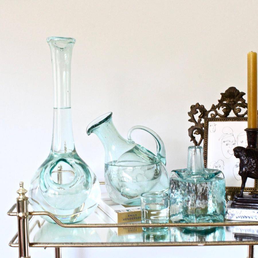 Hand Blown Glass Decanter with Ice Pocket - Holistic Habitat 