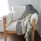 Navy Waffle Weave Cotton Throw - Holistic Habitat 