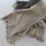 Navy Waffle Weave Cotton Throw - Holistic Habitat 