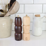 Stacked Acacia & Rubberwood Salt & Pepper Mills - Holistic Habitat 