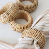 Hand Woven Rattan Napkin Rings - Set of 4 - Holistic Habitat 