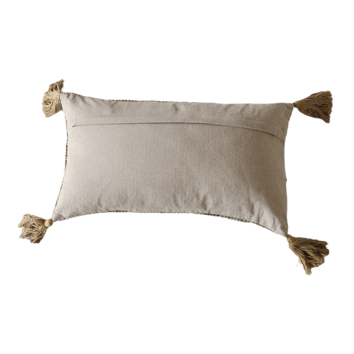 Wheat Fields Woven Lumbar Pillow With Tassels - Holistic Habitat 