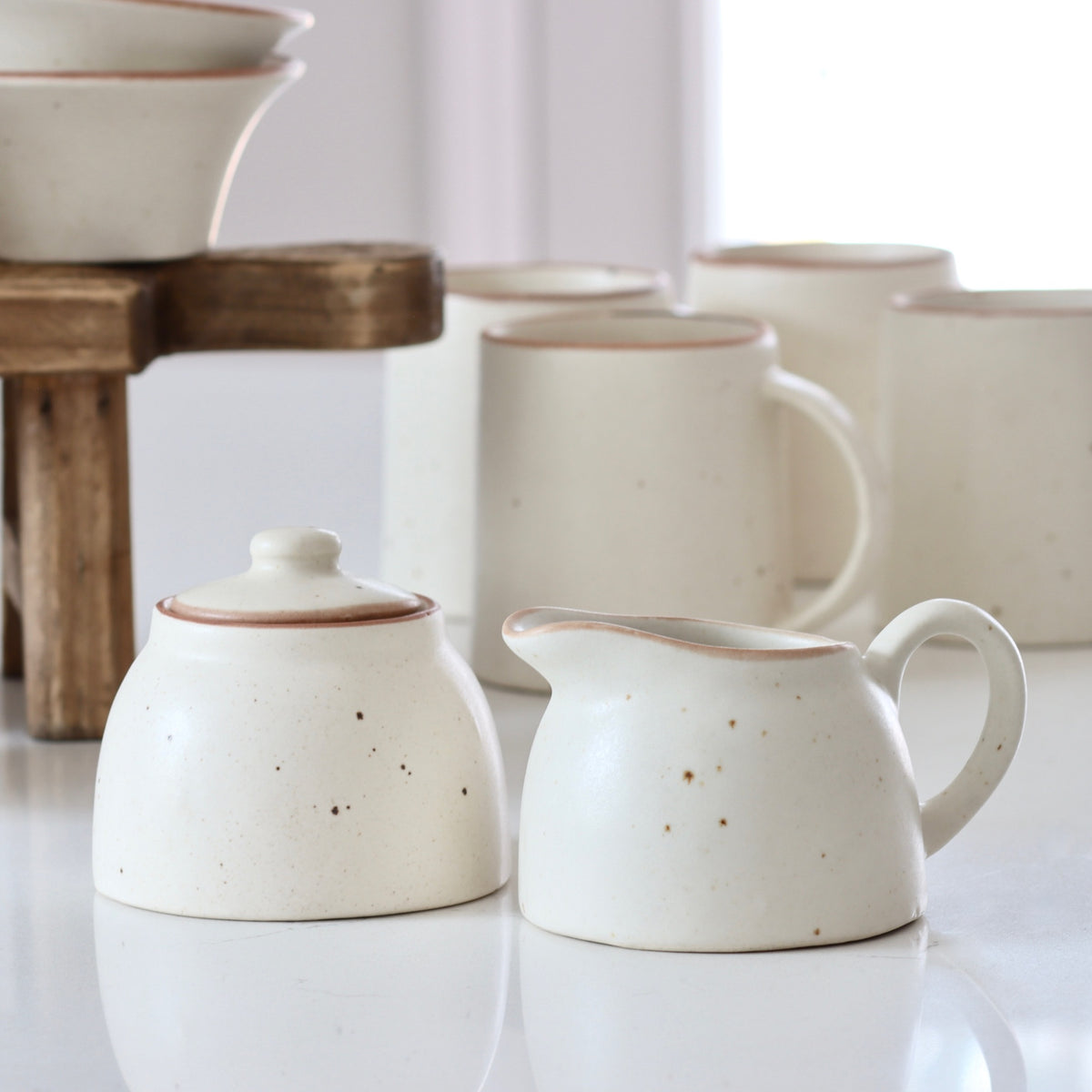 White Ceramic Creamer Jar