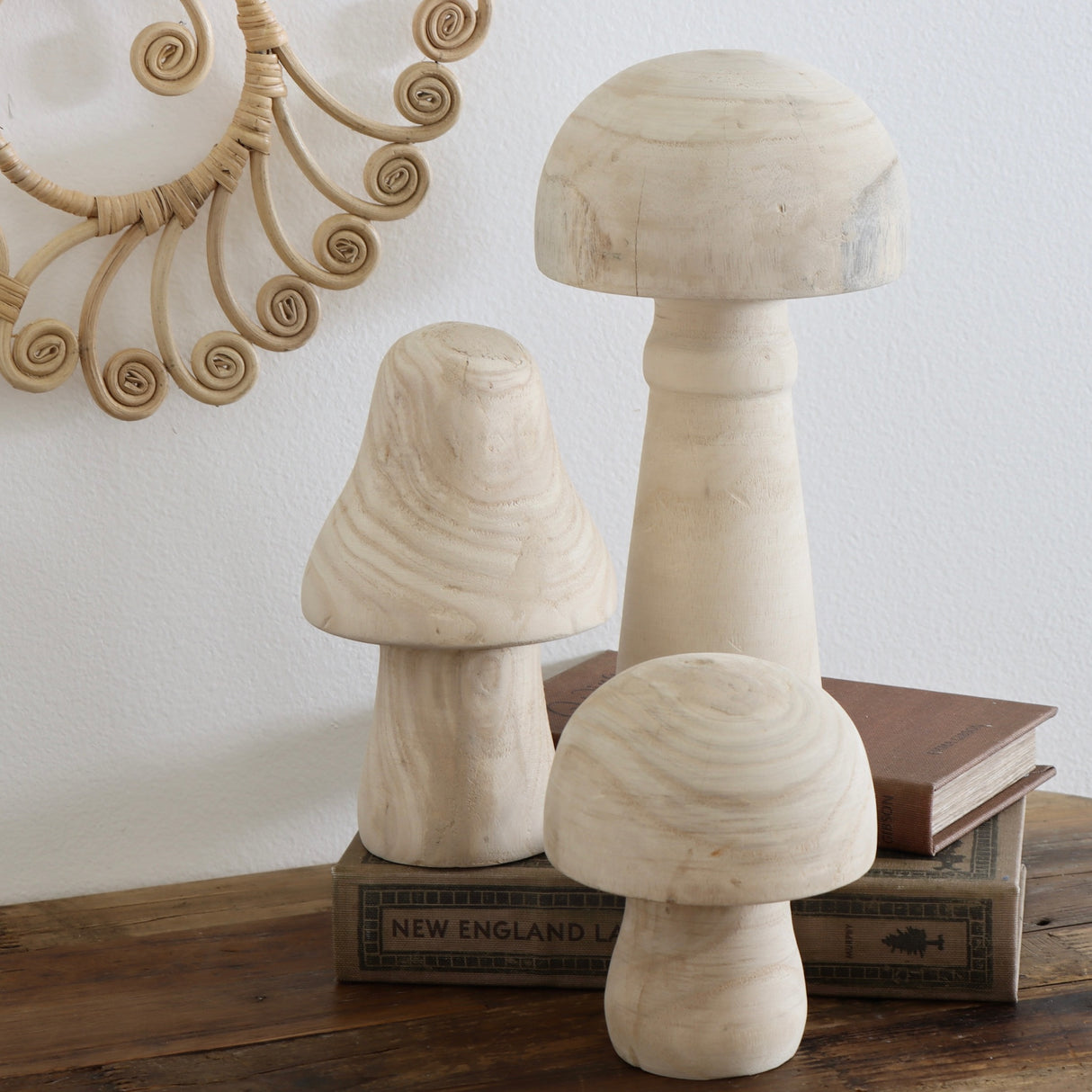 Wooden Mushroom Forest - Set of 3 - Holistic Habitat 