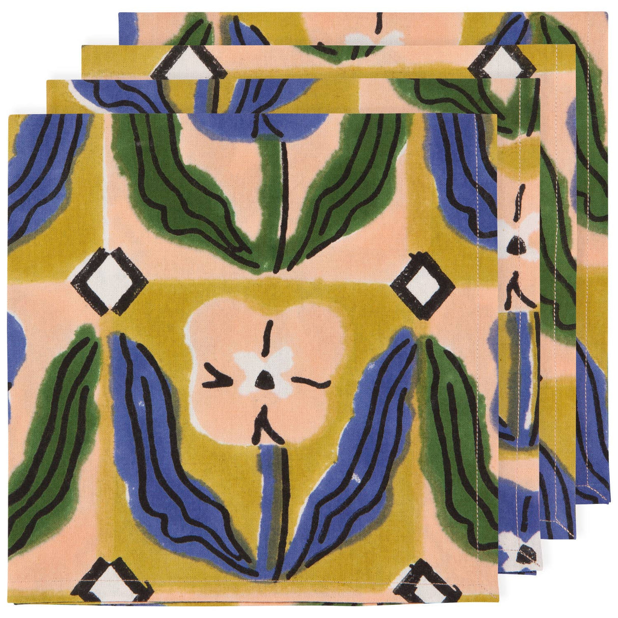 Teppi Block Print Napkins Set of 4 - Holistic Habitat 