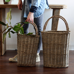 Spring Market Tall Oval Wicker Baskets - Set of 2 - Holistic Habitat 