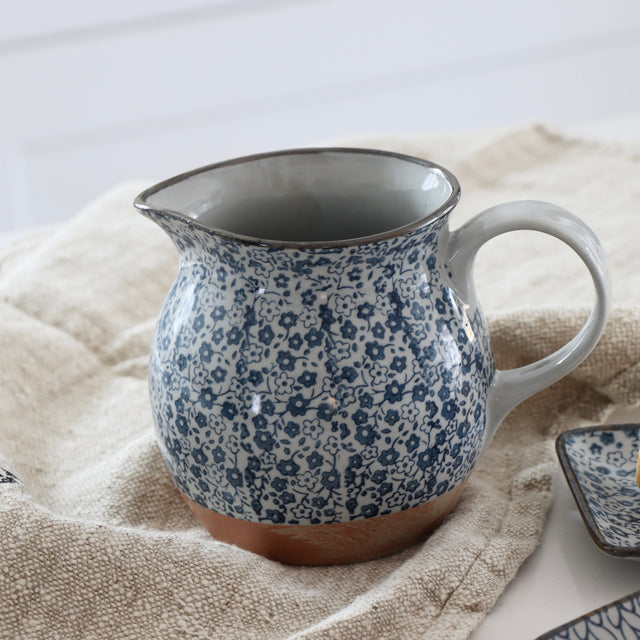 Forget Me Not Stoneware Pitcher - Holistic Habitat 