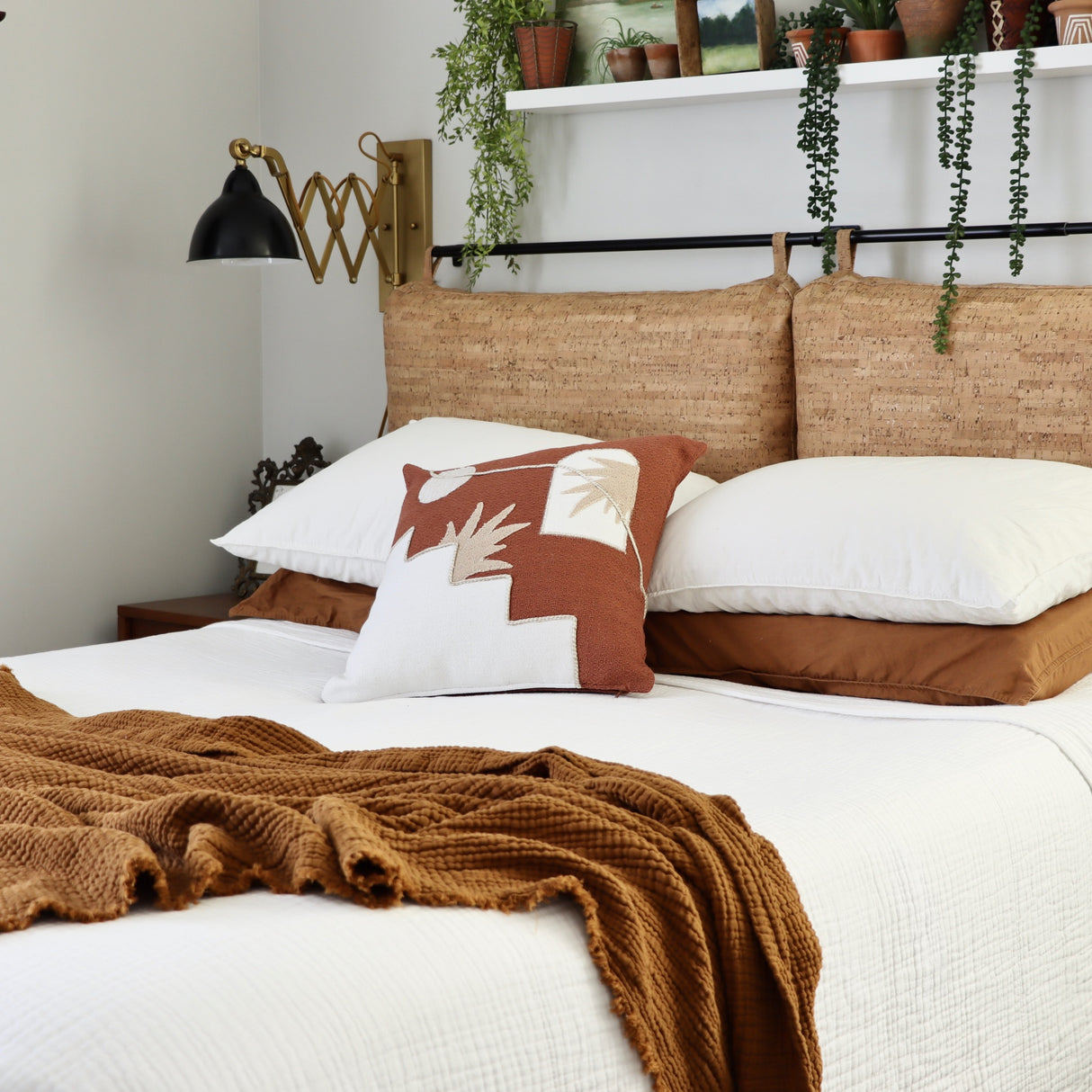 The Rachael Vegan Cork Headboard Cushions - Holistic Habitat 