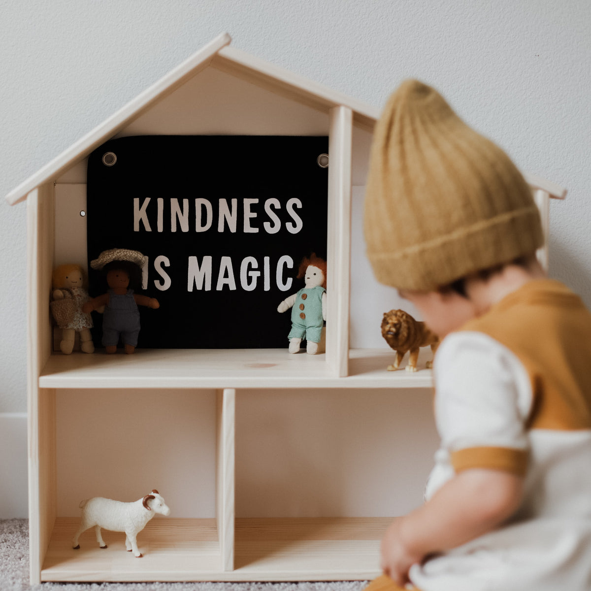 Kindness is Magic Canvas Banner - Black - Holistic Habitat 