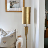 Abrik Distressed Gold Floor Lamp - Holistic Habitat 