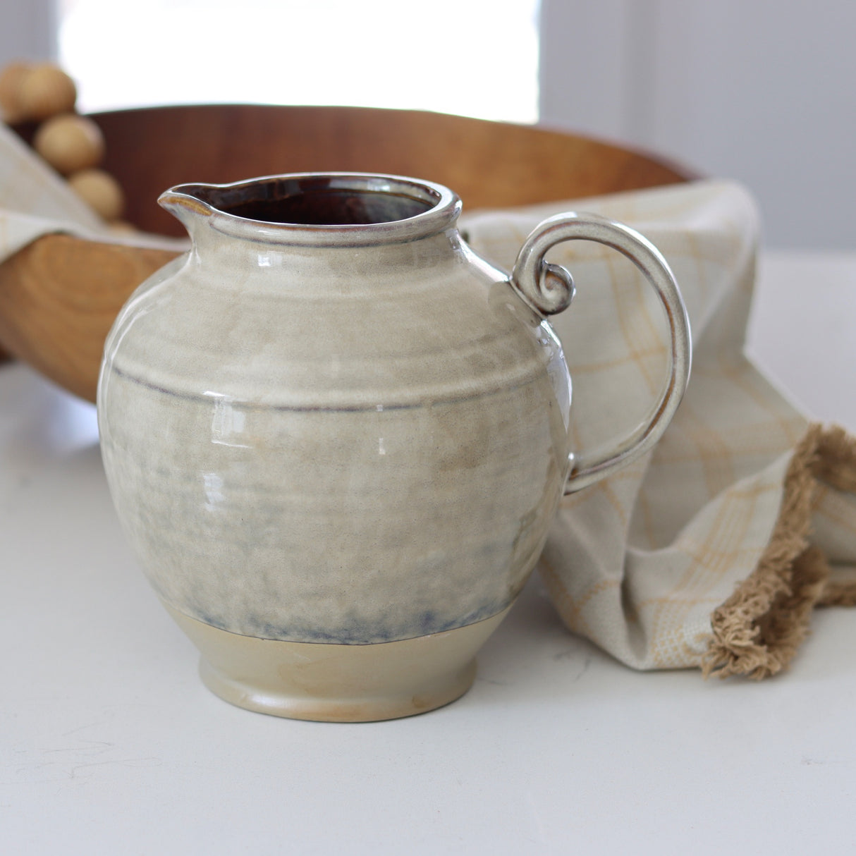 Ripple Sands Stoneware Pitcher - Holistic Habitat 