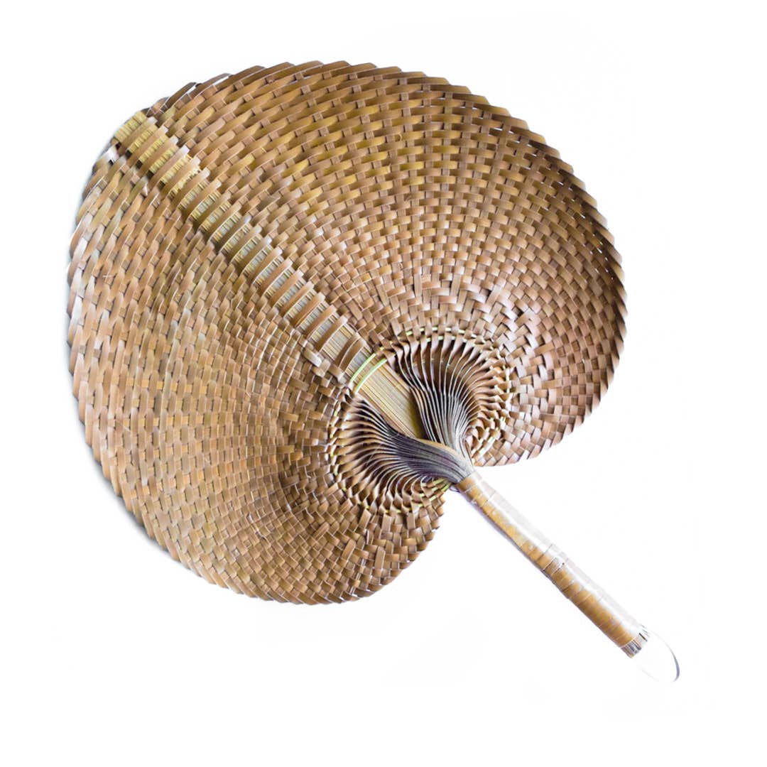 Woven Straw Hand Fan (Brown) - Raffia Rattan Wicker - Holistic Habitat 