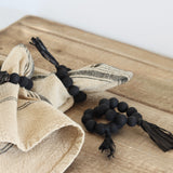 Black Prayer Beads Napkin Rings Set of 4 - Holistic Habitat 