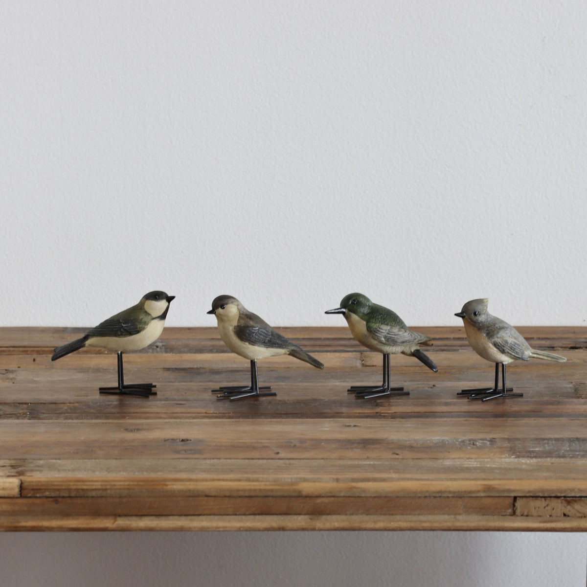 Songbirds Resin Birds With Metal Feet - Set of 4 - Holistic Habitat 