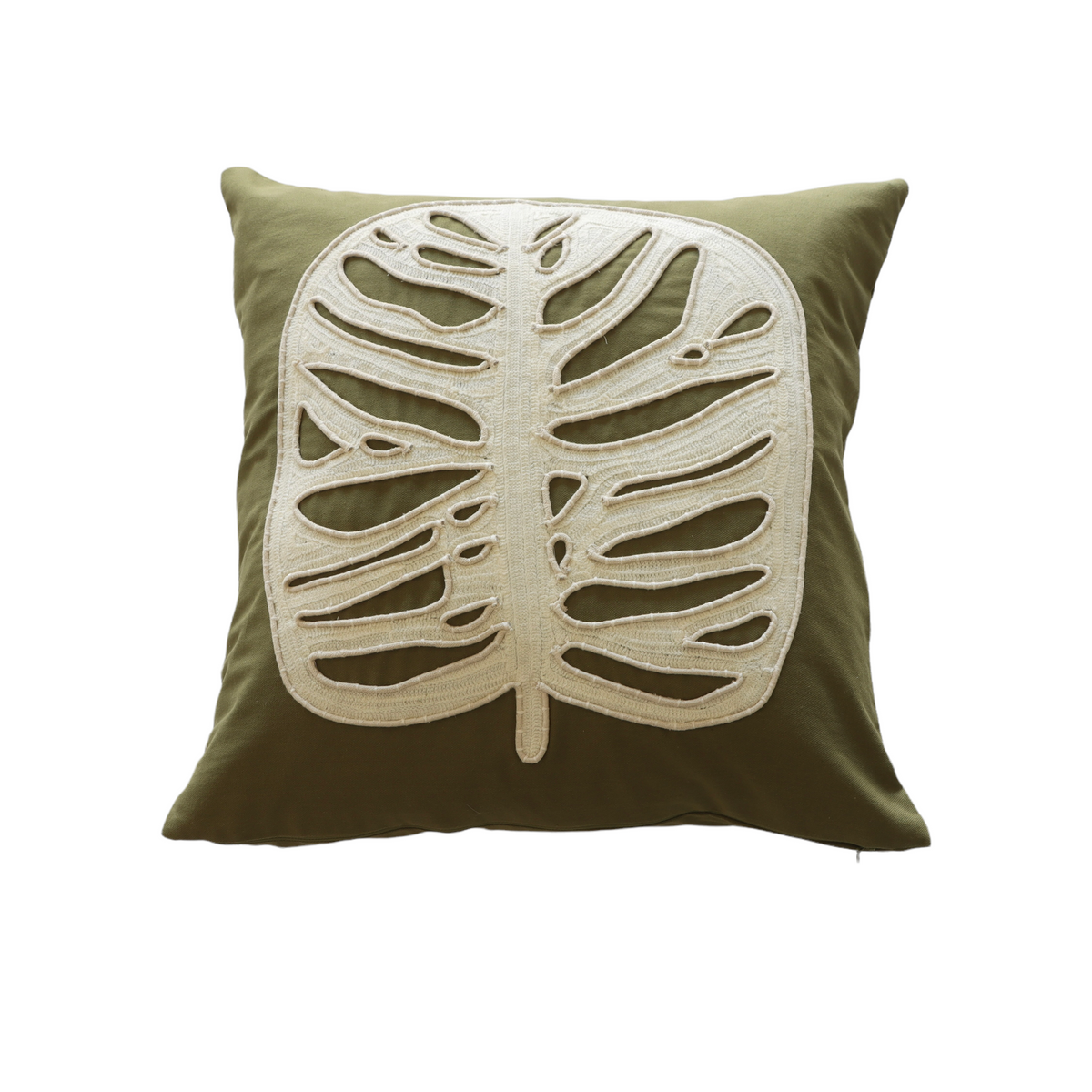 Monstera Pillow with Down Fill - Holistic Habitat 