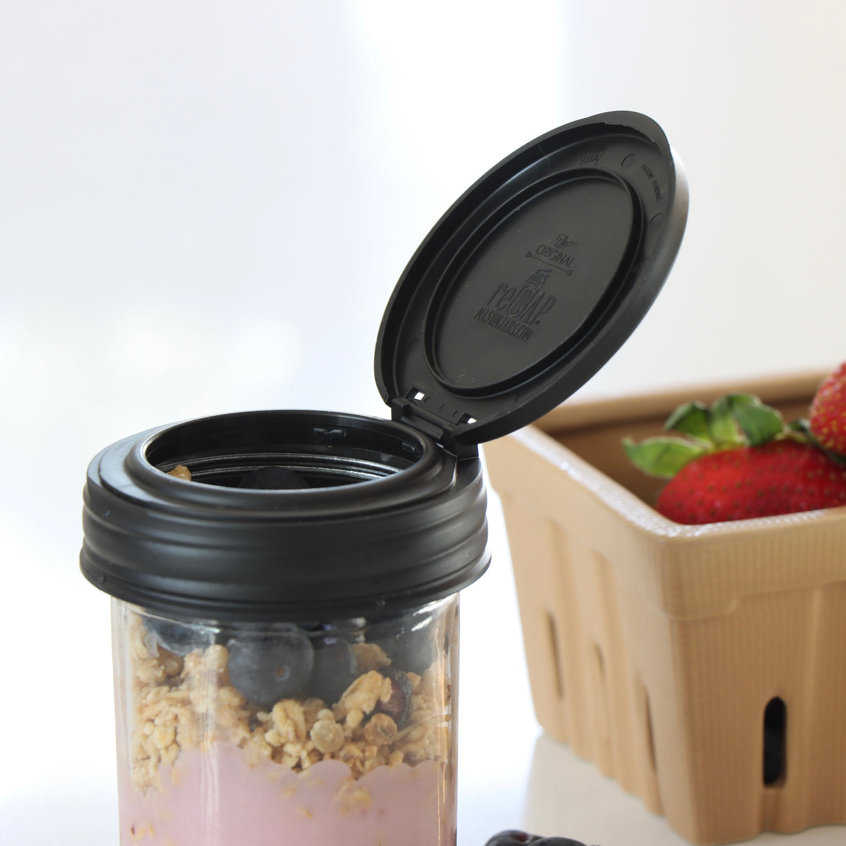 Mason Jar Flip Cap Lid - Regular Mouth - Holistic Habitat 