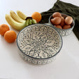 Indigo Flower Hand-Painted Stoneware Bowl - Large - Holistic Habitat 