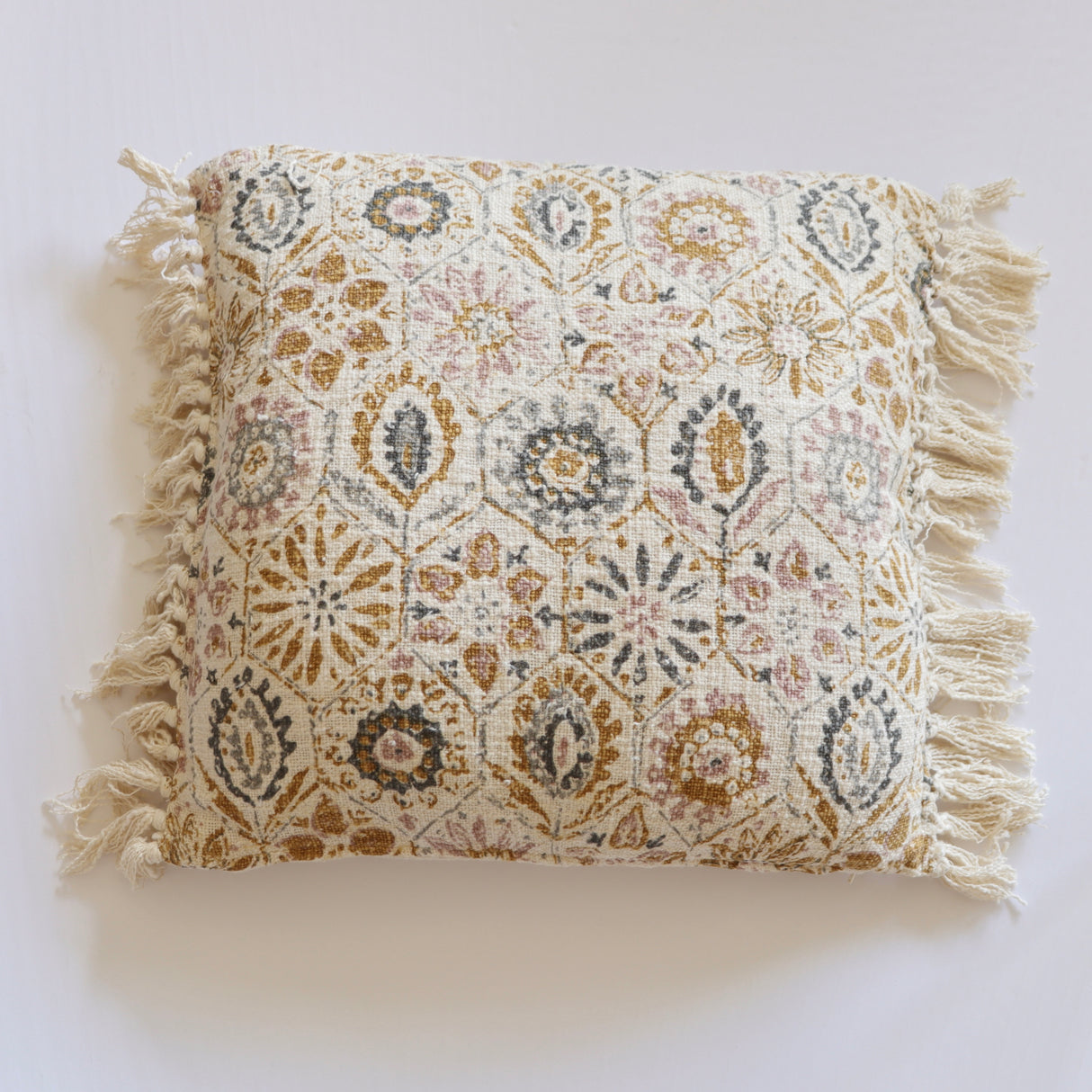 Prairie Botanics Fringe Cotton Slub Pillow - Holistic Habitat 