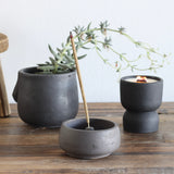 Cena Concrete Incense Burner - Coal - Holistic Habitat 