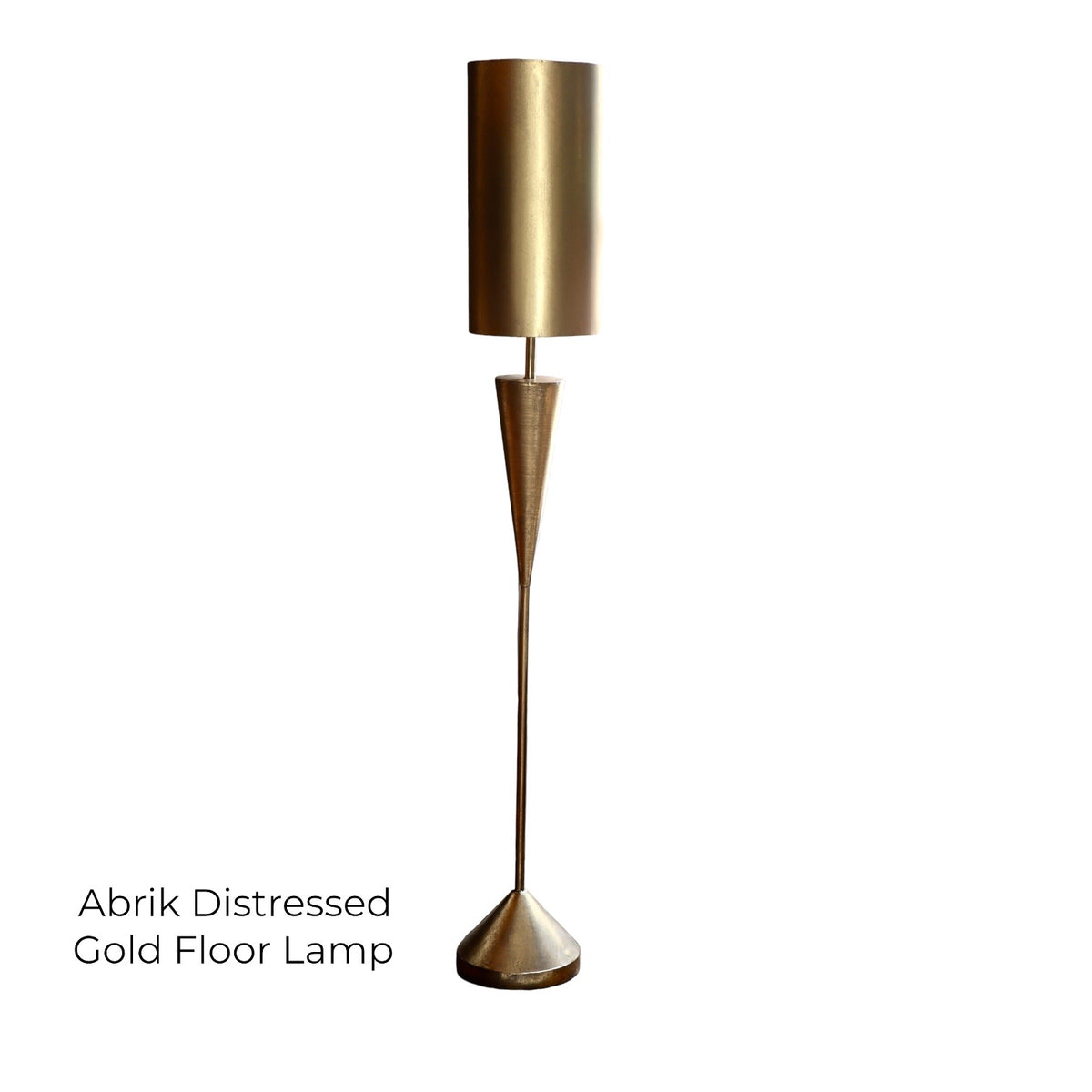 Abrik Distressed Gold Floor Lamp - Holistic Habitat 