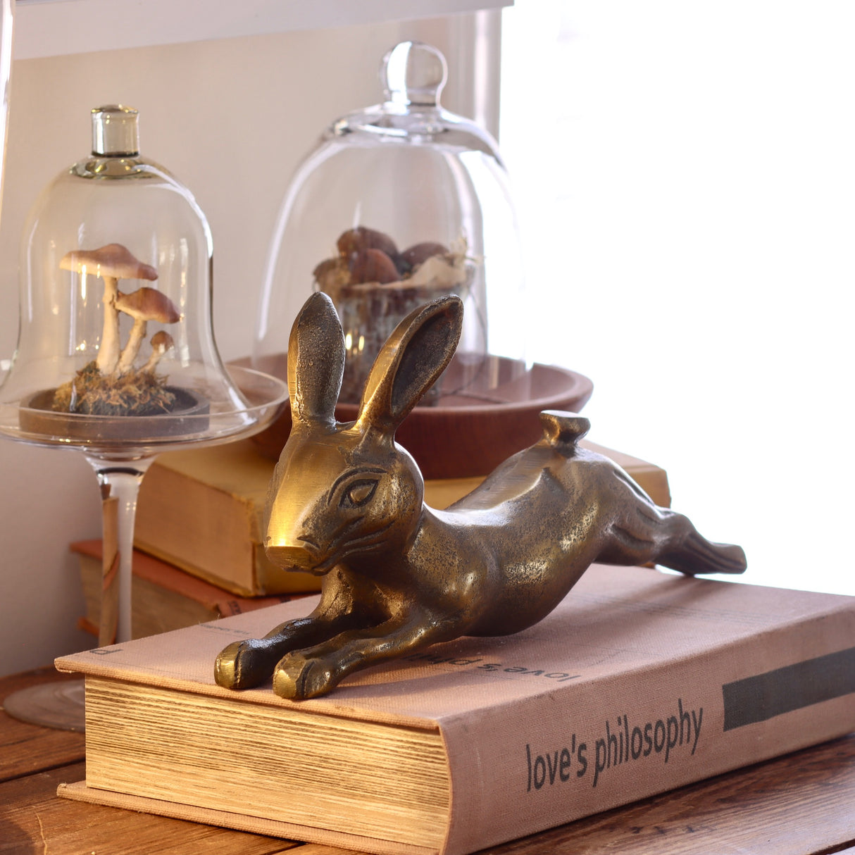 Aesop Antique Brass Finish Cast Aluminum Rabbit - Holistic Habitat 