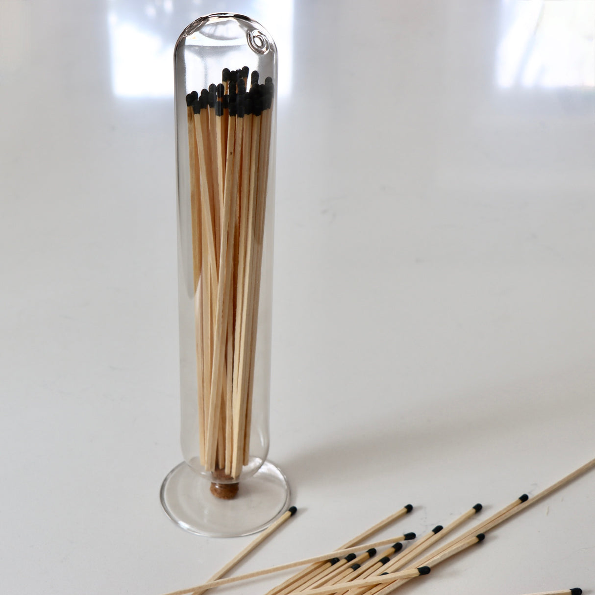 Glass Cloche Fireplace Match Holder - Holistic Habitat 