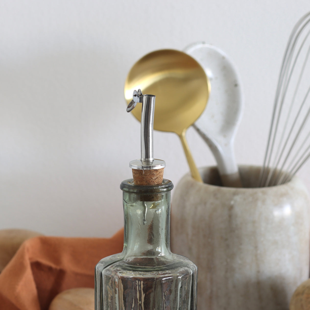 Sage Recycled Glass Oil Bottle - Holistic Habitat 