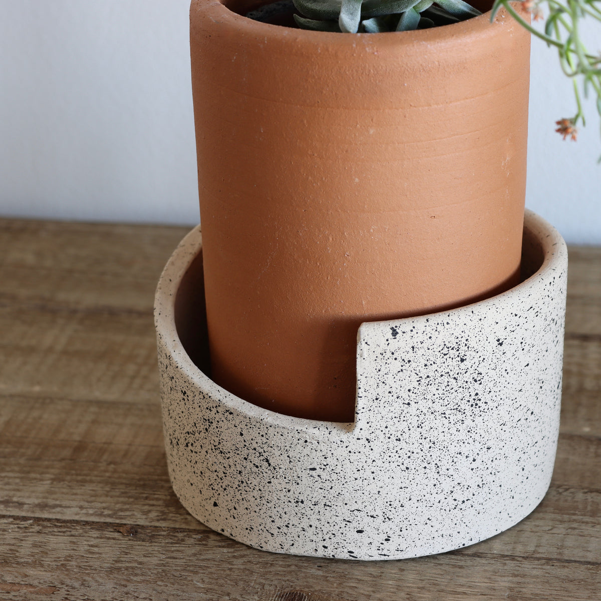Natural Cylinder Planters with Geo Trays - Set of 3 - Holistic Habitat 