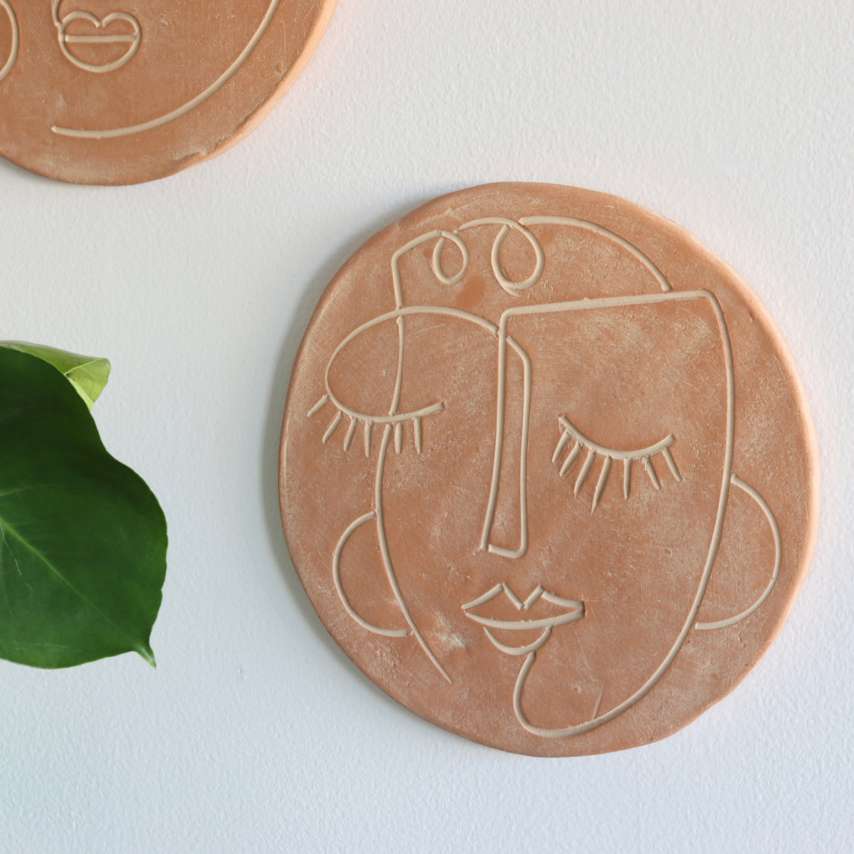 Handmade Etched Terracotta Face Plates - Set of 3 - Holistic Habitat 