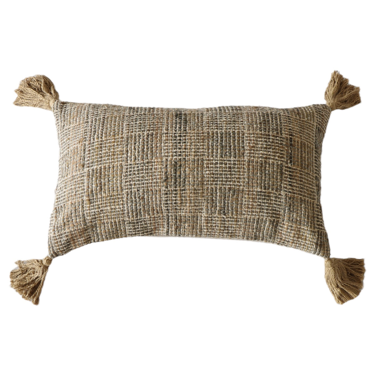 Wheat Fields Woven Lumbar Pillow With Tassels - Holistic Habitat 