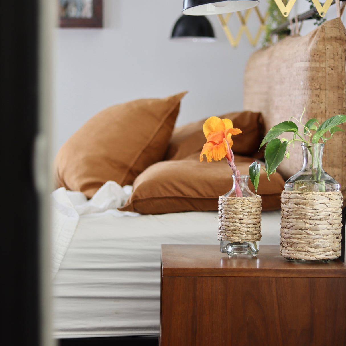 The Rachael Vegan Cork Headboard Cushions - Holistic Habitat 