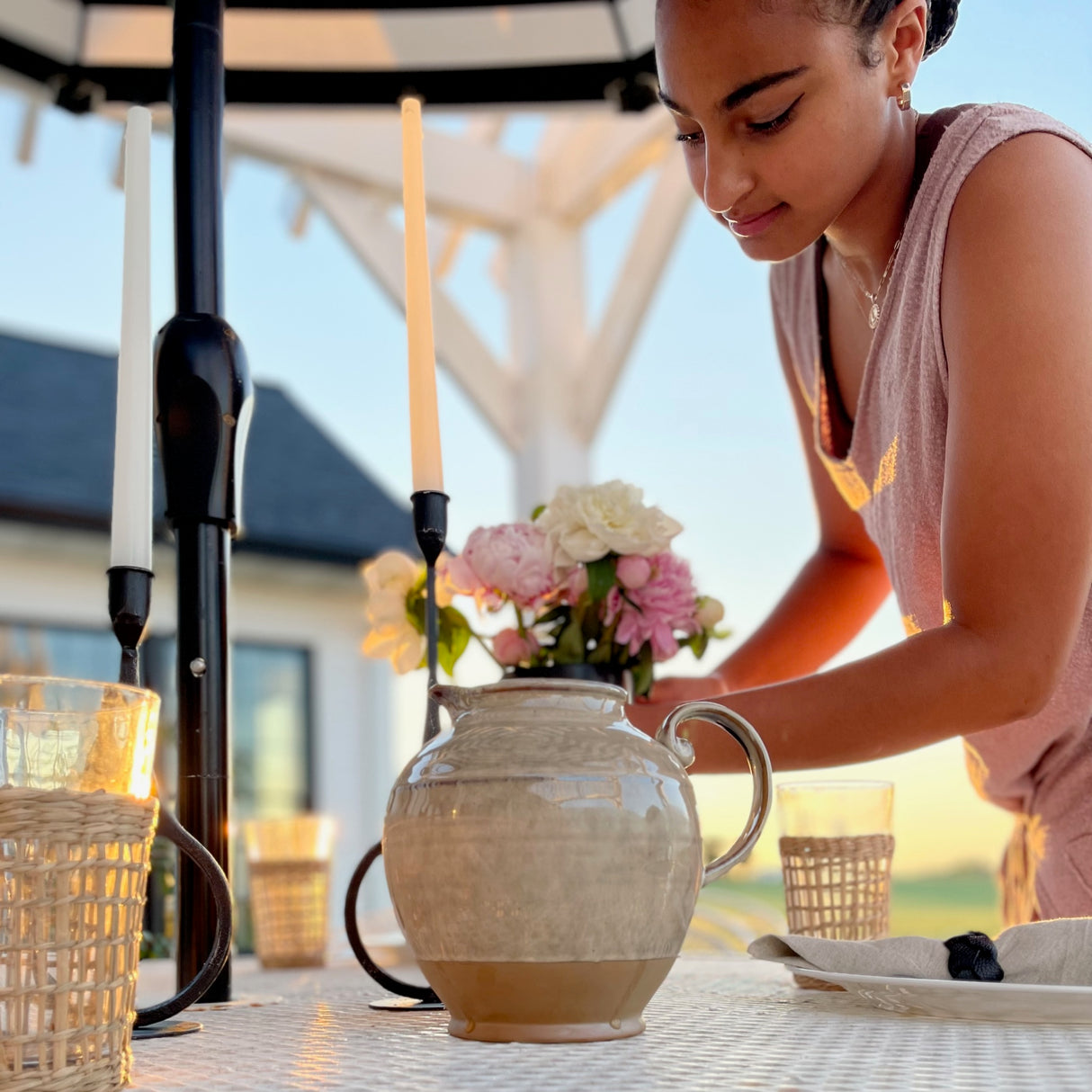 Ripple Sands Stoneware Pitcher - Holistic Habitat 