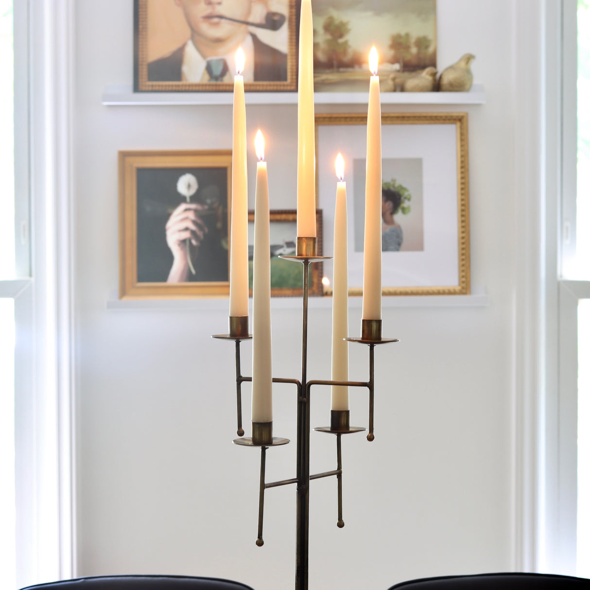 Clementine Aged Brass Finished Candelabra - Holistic Habitat 