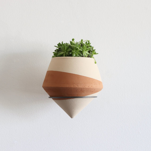 The Minimalist Holistic Habitat Double-Dipped Terracotta Wall Planter - Holistic Habitat 