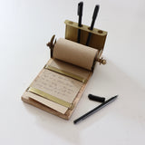 Table Top Note Roll With Wood Base and Pencil Holder - Holistic Habitat 