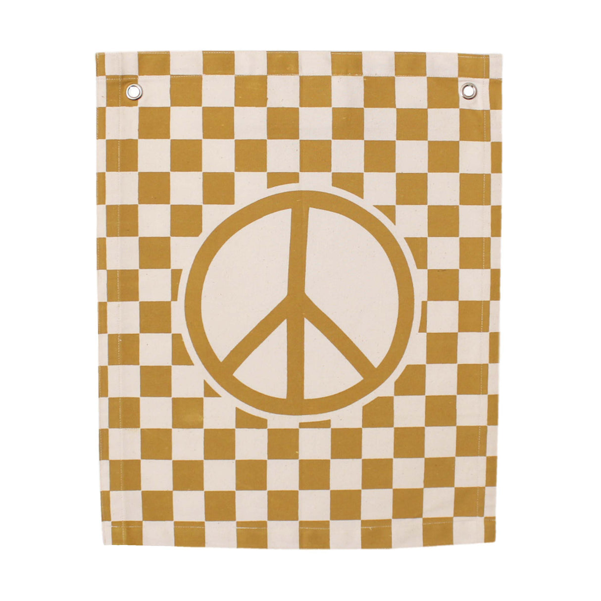 Checkered Peace Sign Banner - Holistic Habitat 