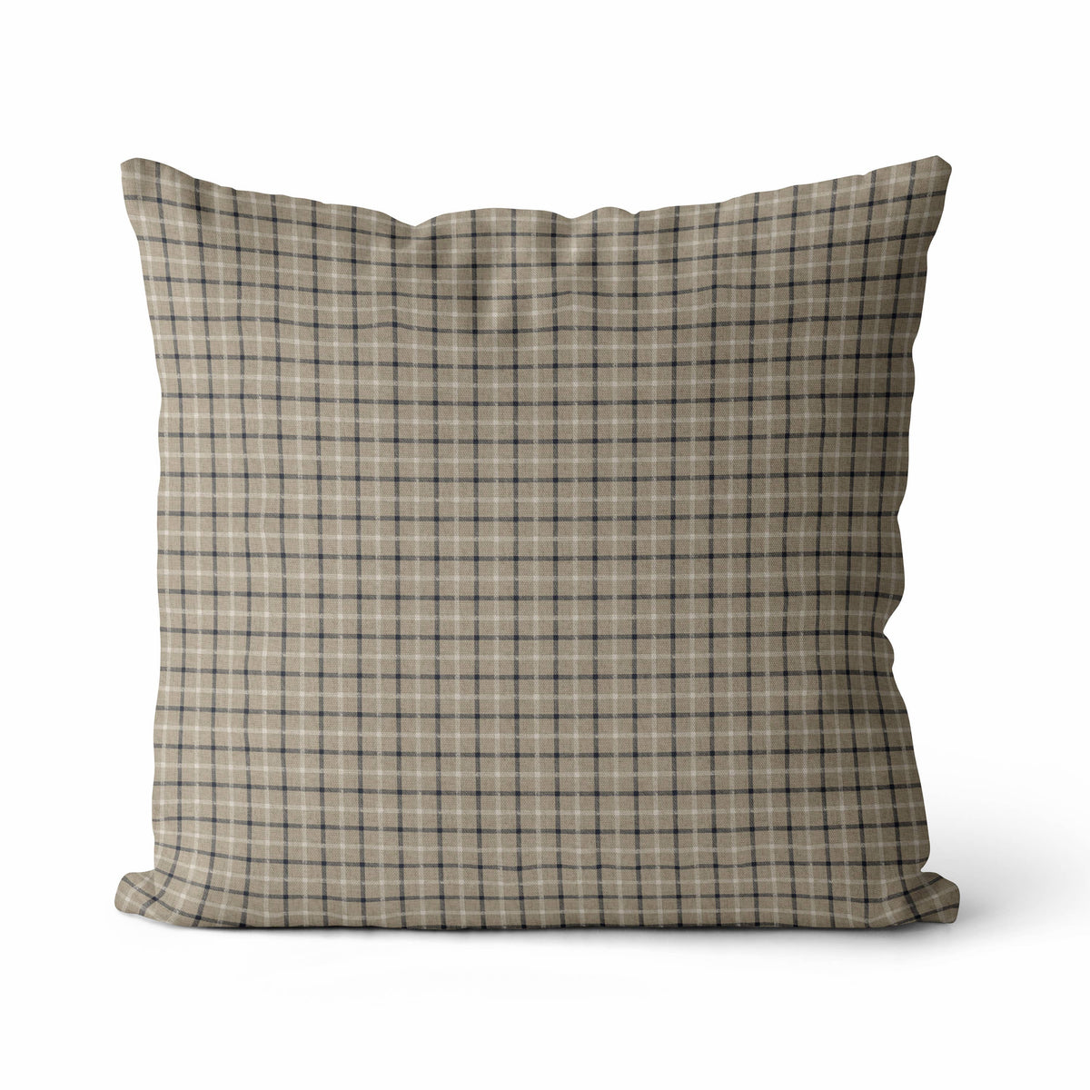 Nolan Pillow Cover | Plaid Tartan Neutral Cushion Cover: 18&quot; x 18&quot; / Off-White Back - Holistic Habitat 