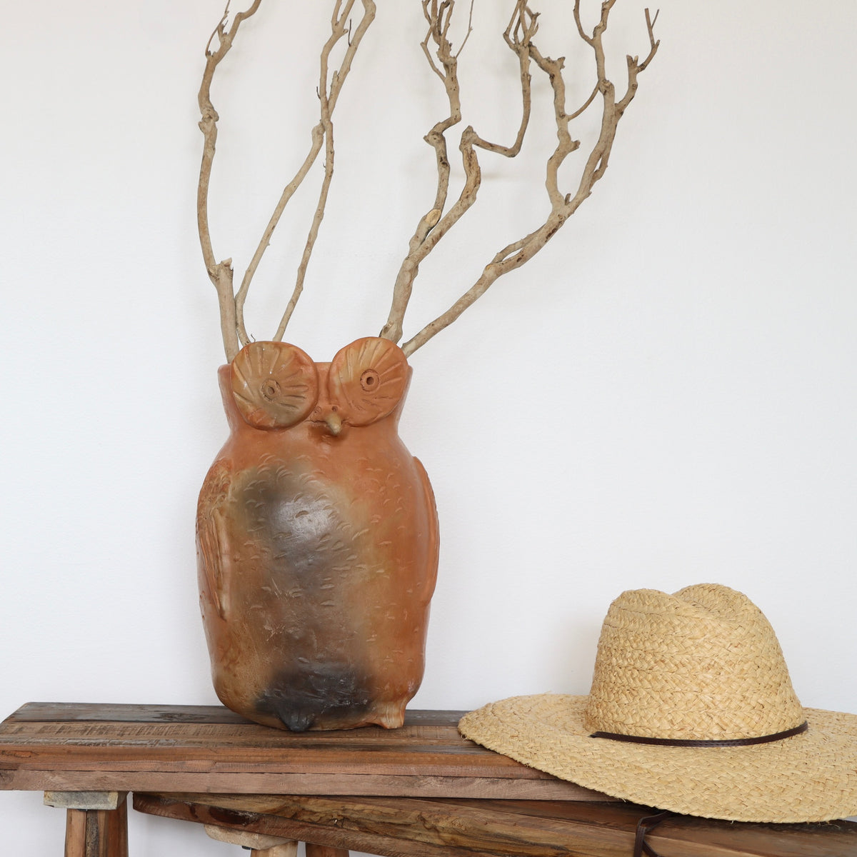 Wise Owl Terracotta Vase - Holistic Habitat 