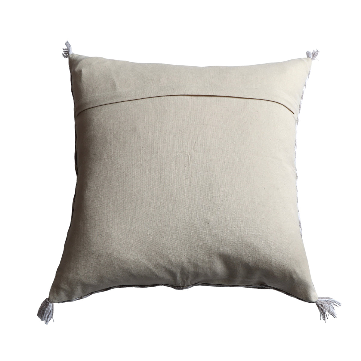 Salma Gray Cotton Embroidered Pillow Cover - 20 Inch - Holistic Habitat 