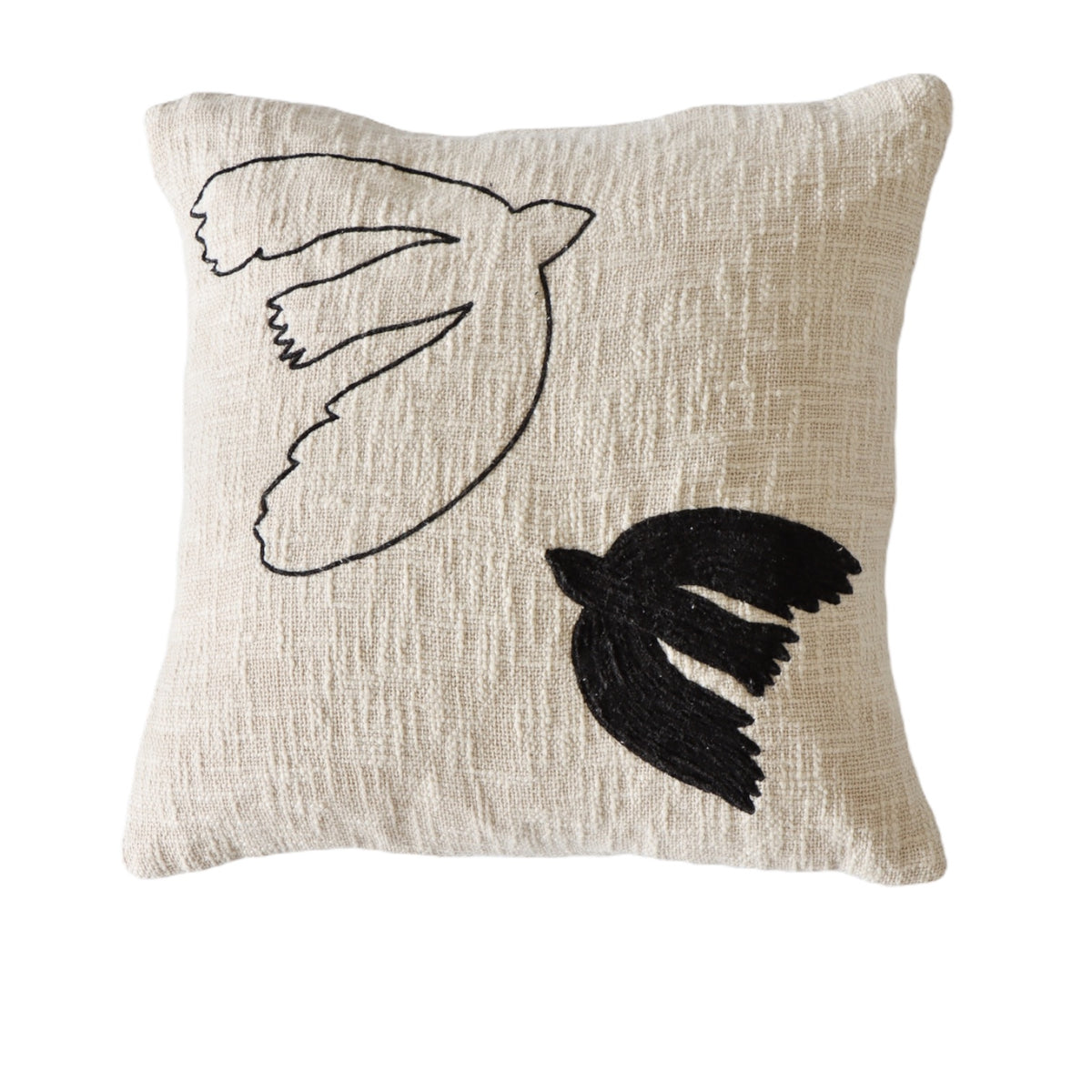 Luna and Skye Embroidered Dove Pillow 18 Inch - Holistic Habitat 