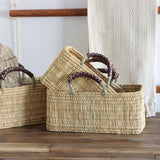 Market Reed & Leather Baskets - Set of 3 - Holistic Habitat 