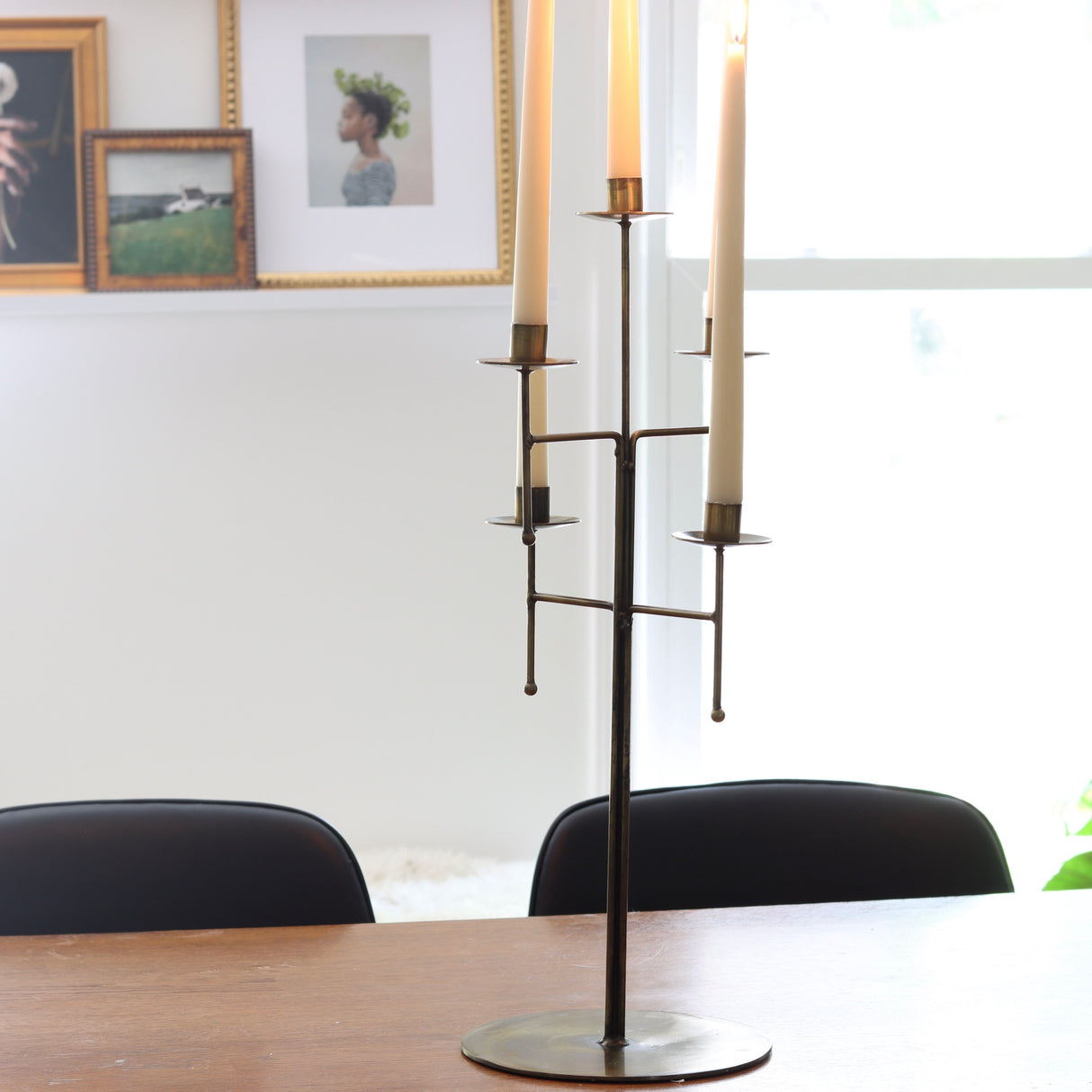 Clementine Aged Brass Finished Candelabra - Holistic Habitat 