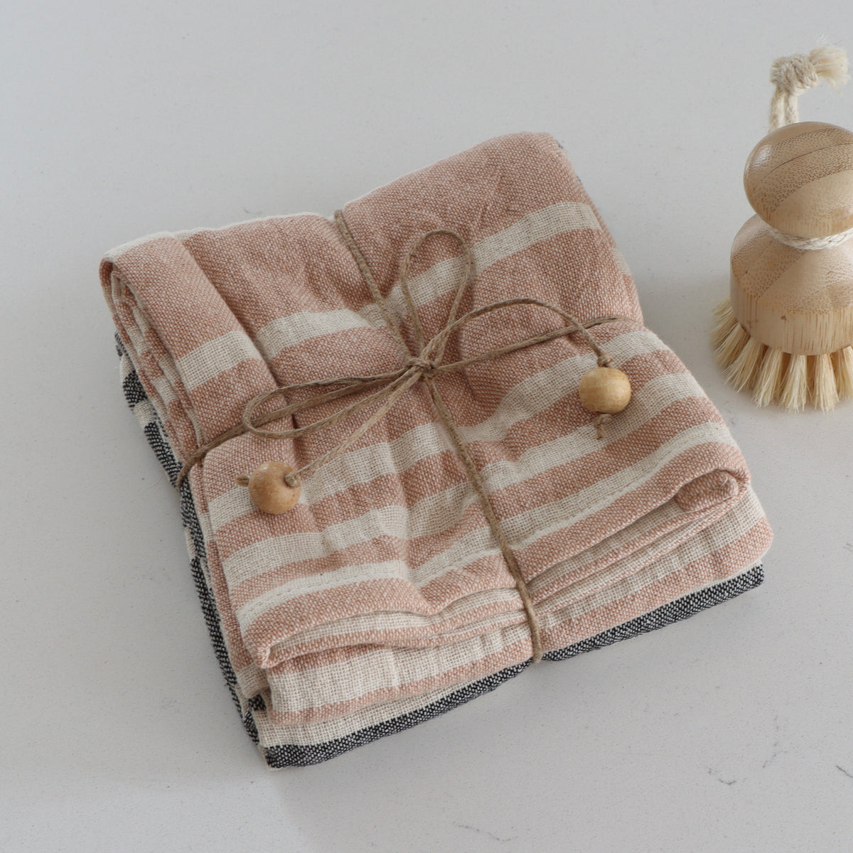 Bread Basket Pinstripe Tea Towels - Set of 2 - Holistic Habitat 