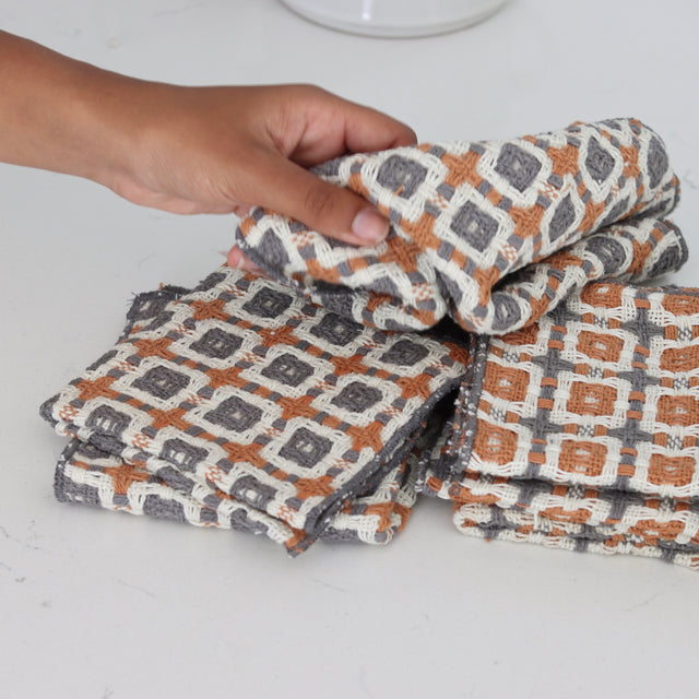 Cotton Dobby Dish Cloths Set of 6 - Holistic Habitat 