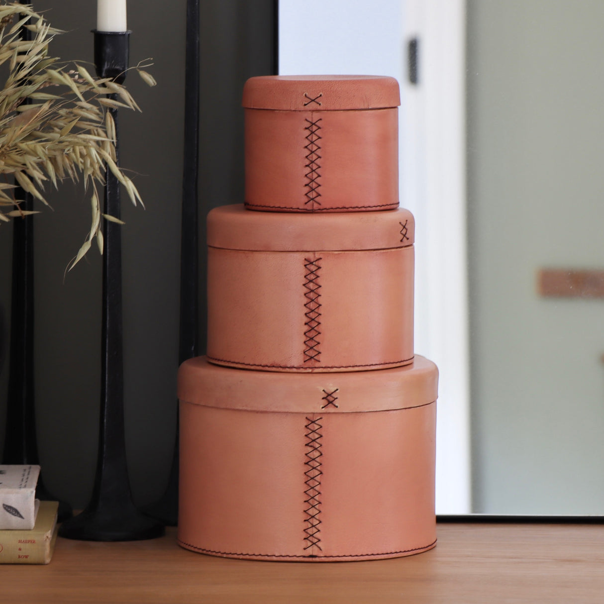 Trio Leather Stitched Nesting Boxes - LAST CHANCE – Holistic Habitat