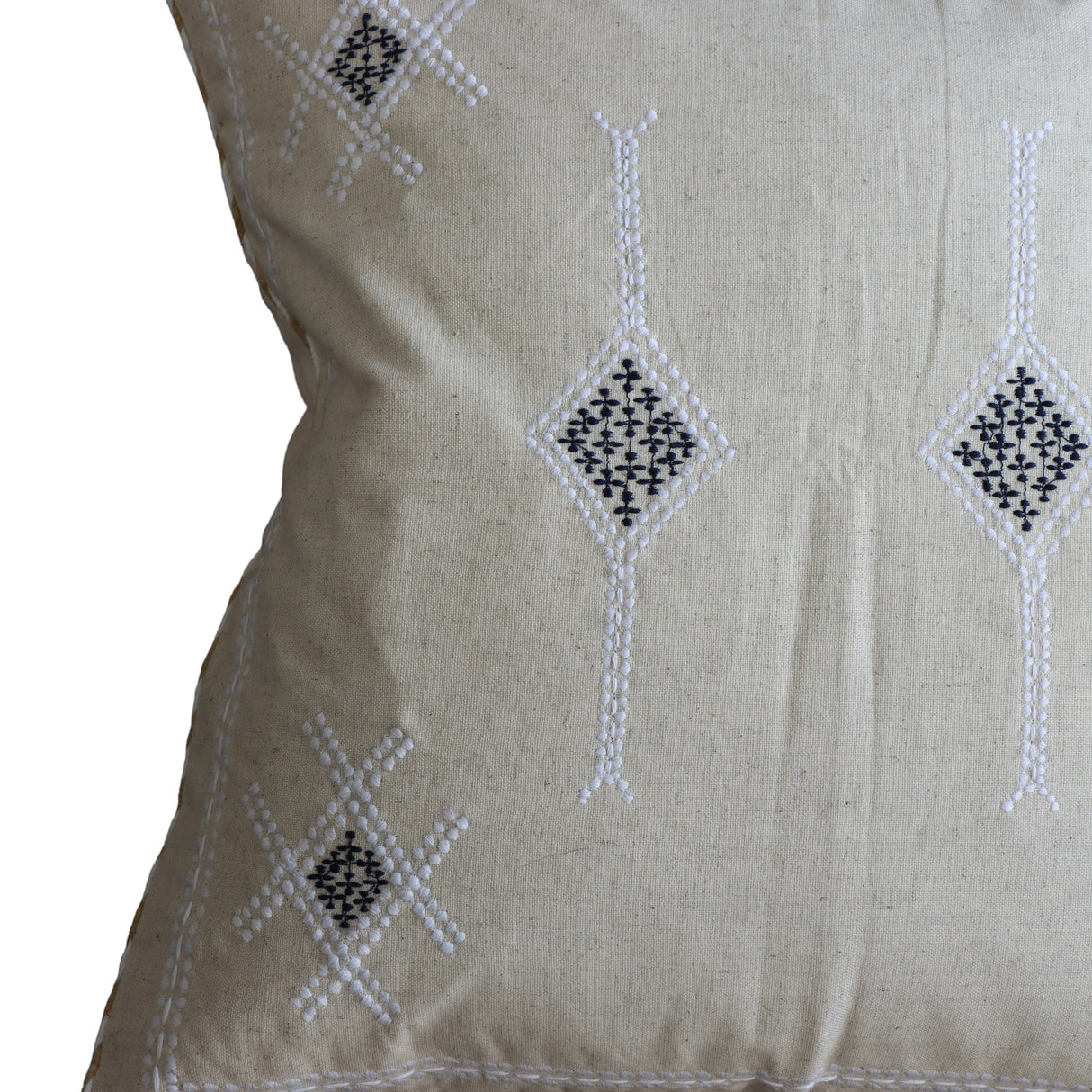 Jaya Linen Embroidered Pillow Cover - 20 Inch - Holistic Habitat 