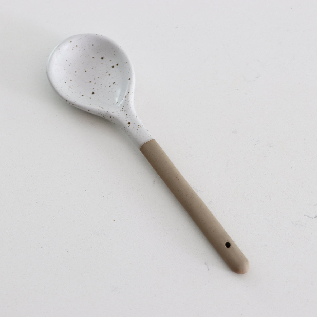 Simplistic Speckled Spoon - White - Holistic Habitat 