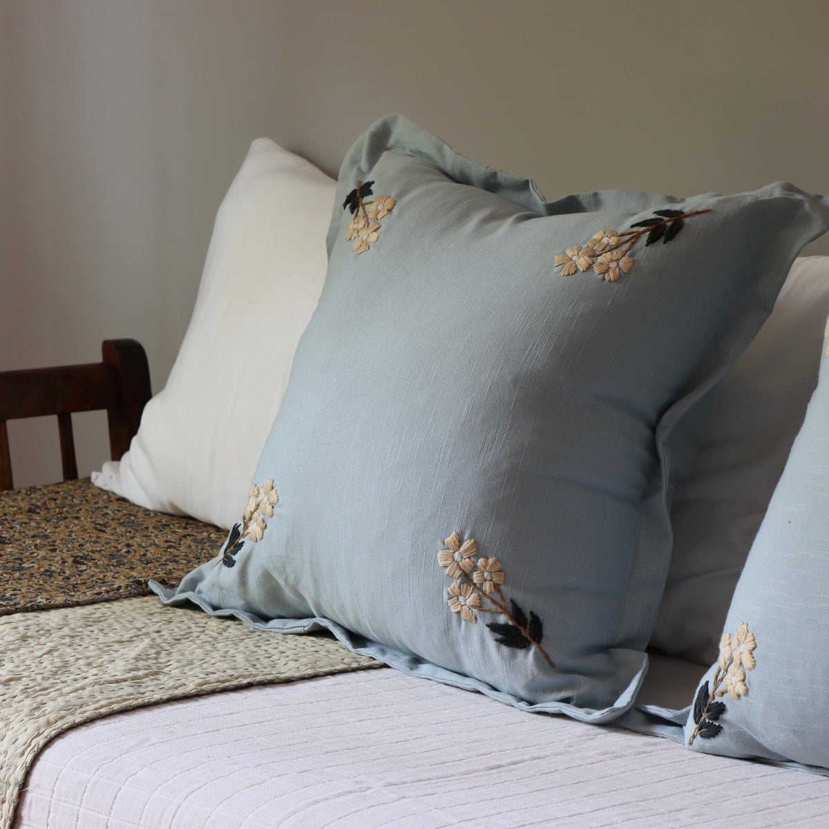 Estella Embroidered Pillow Cover - Holistic Habitat 